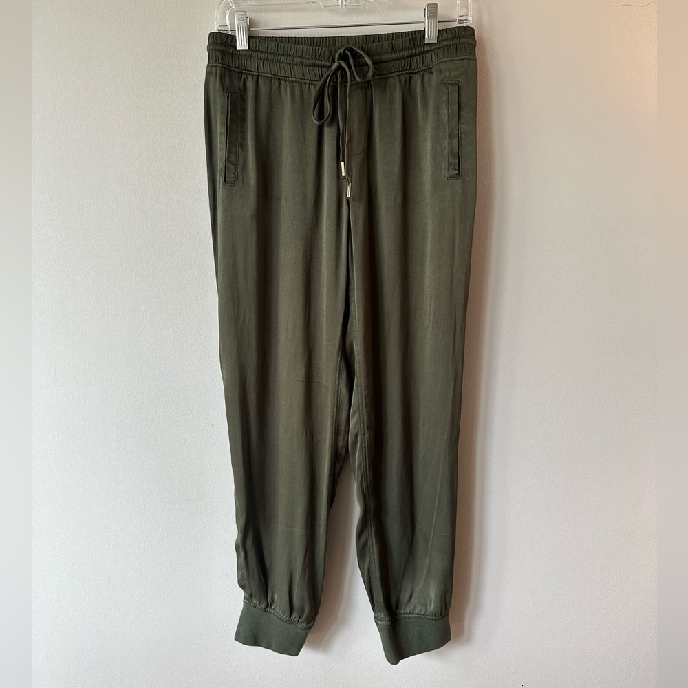 Sanctuary army green silk joggers